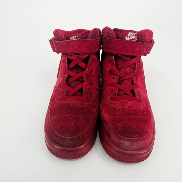 Nike Air Force 1 Mid '07 Red October Suede High Top Sneaker Mens 8.5 315123-609 - Picture 2 of 11